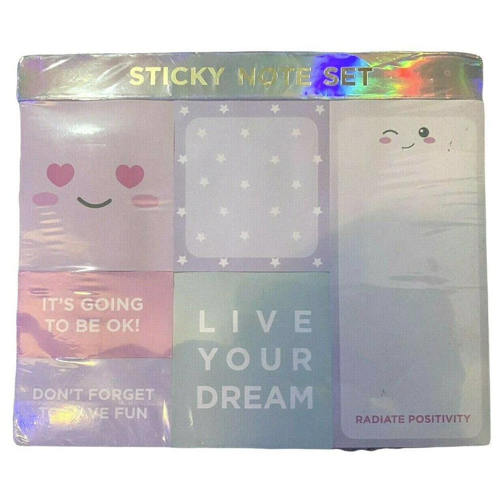 Sticky Note Set Colorful 6 Different Sticky Note Pads POSH Pop